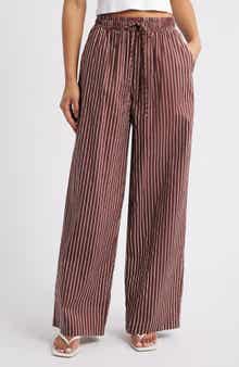 Petal & Pup Darya Stripe Drawstring Waist Wide Leg Pants