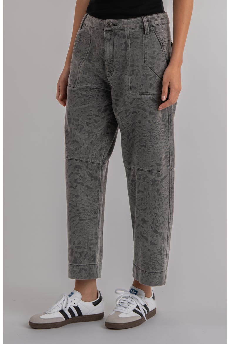 Ashton High Waist Crop Wide Leg Barrel Jeans, Alternate, color, GREY