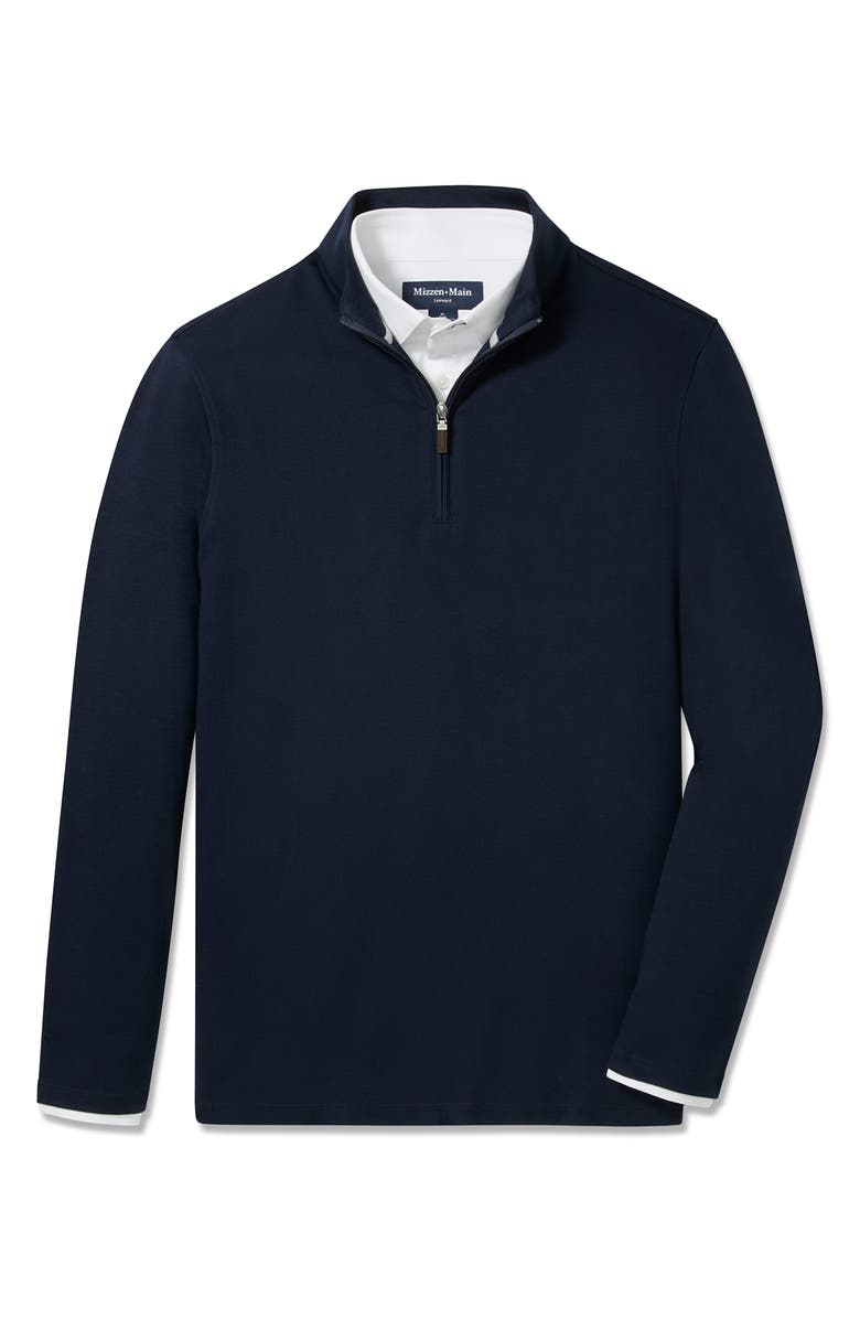 Mizzen+Main KPI Quarter Zip Pullover, Alternate, color, Navy
