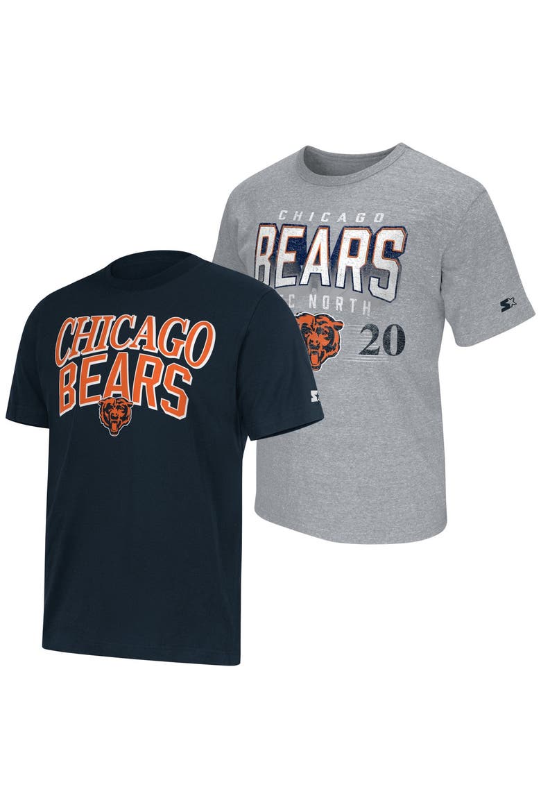 Men's Starter  Navy/Gray Chicago Bears Two-Pack Logo T-Shirt Set, Main, color, Navy