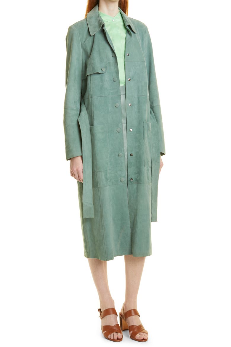 Soseda Belted Suede Jacket, Alternate, color, MINERAL