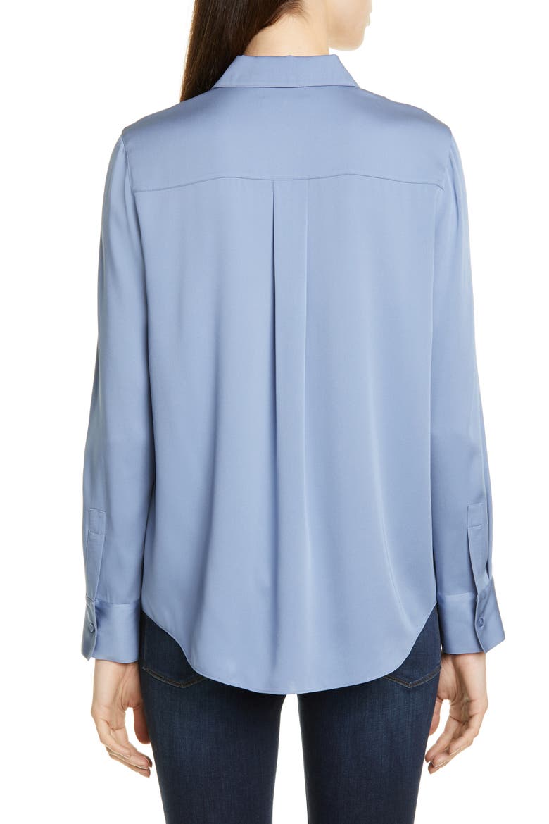 Two-Pocket Stretch Silk Shirt, Alternate, color, BLUE COUNTRY