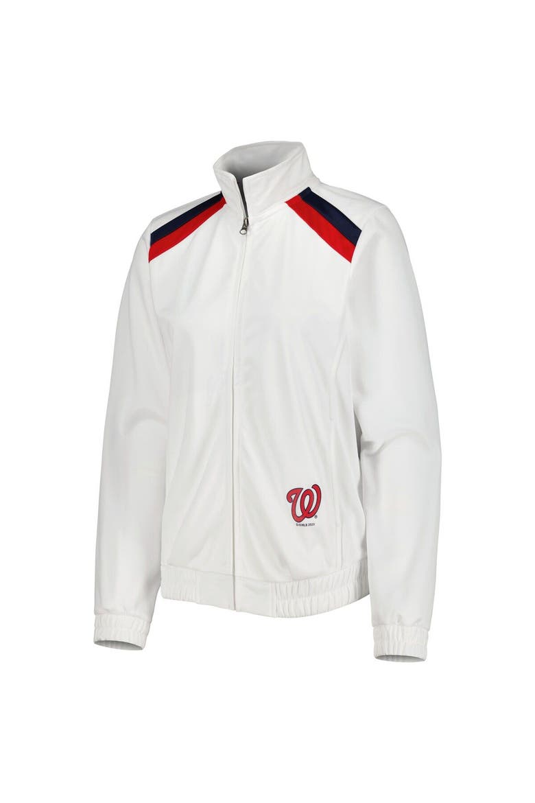 Women's G-III 4Her by Carl Banks White Washington Nationals Red Flag Full-Zip Track Jacket, Alternate, color, White