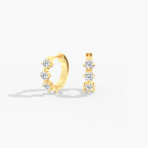 Starlight Lab Diamond Huggie Hoop in 14K Gold
