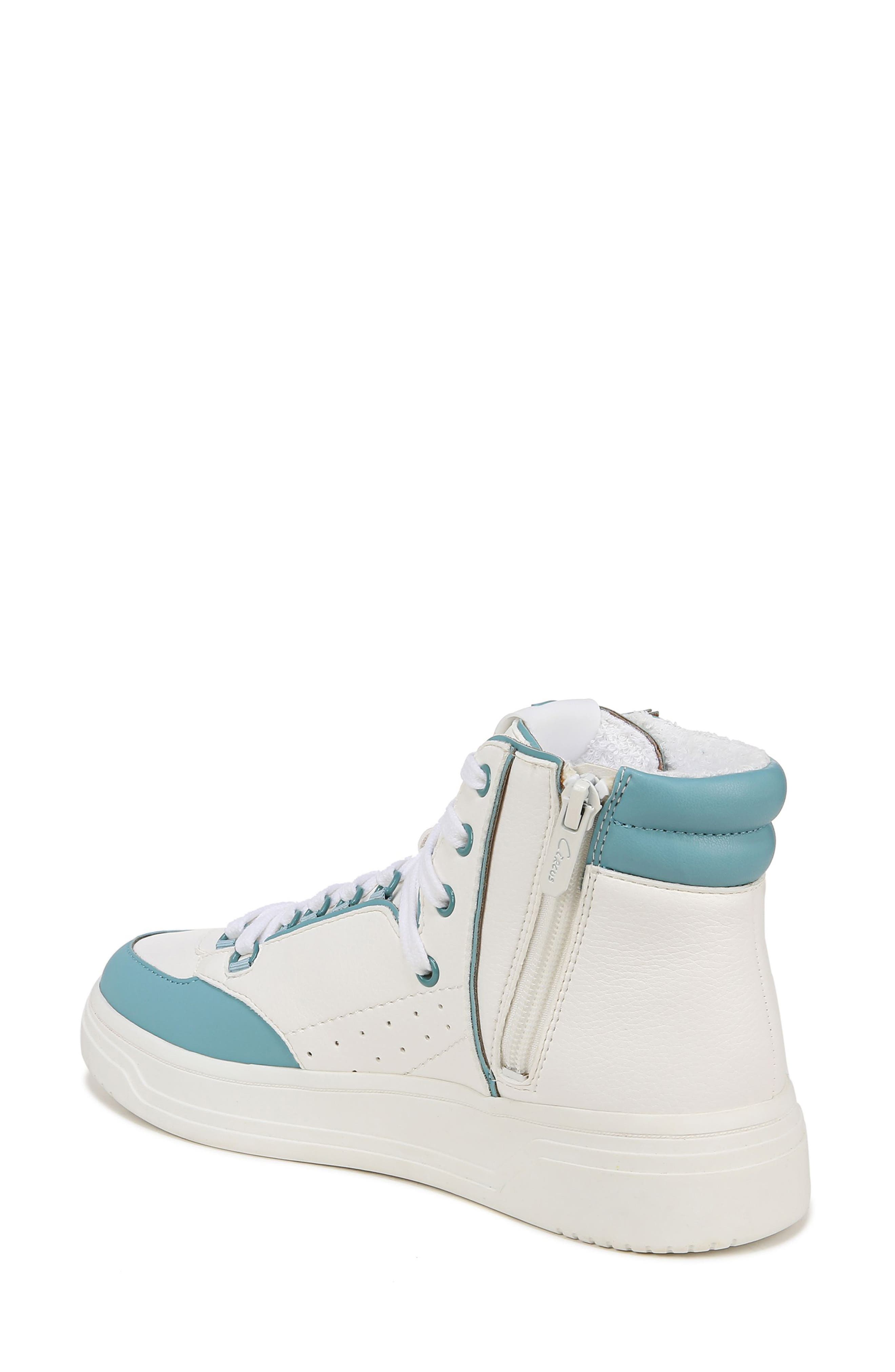 Irving High Top Platform Sneaker, Alternate, color, BRIGHT WHITE/ BLUE CRUSH