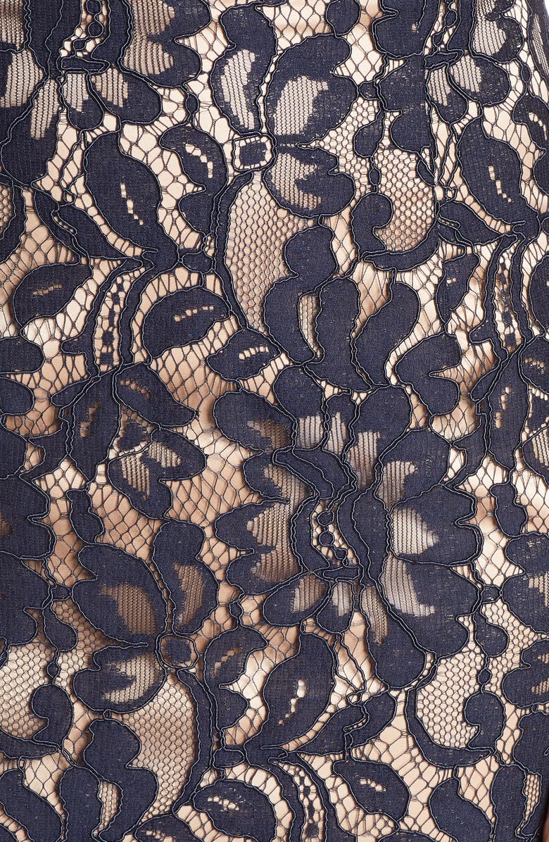 Eliza J V-Neck Lace Sheath Dress, Alternate, color, 