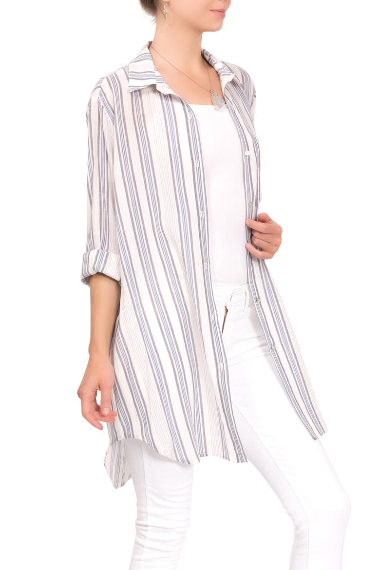 Rick Stripe Sleep Shirt, Alternate, color, CAPRI