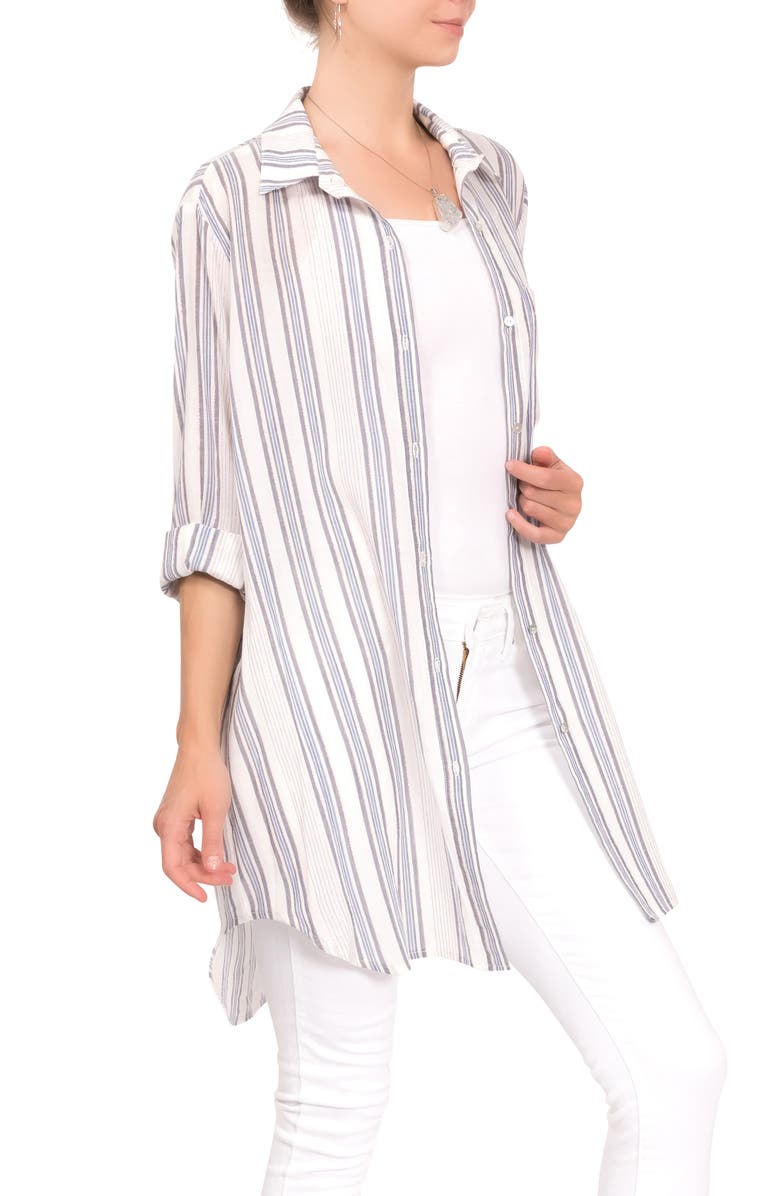 Everyday Ritual Rick Stripe Sleep Shirt, Alternate, color, Capri