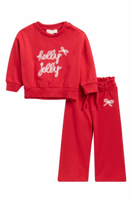 Kids' Holly Jolly 2-Piece Fleece Sweatshirt and Pants Set