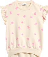 MILES THE LABEL Kids' Gummy Bears Ruffle Short Sleeve French Terry Sweatshirt