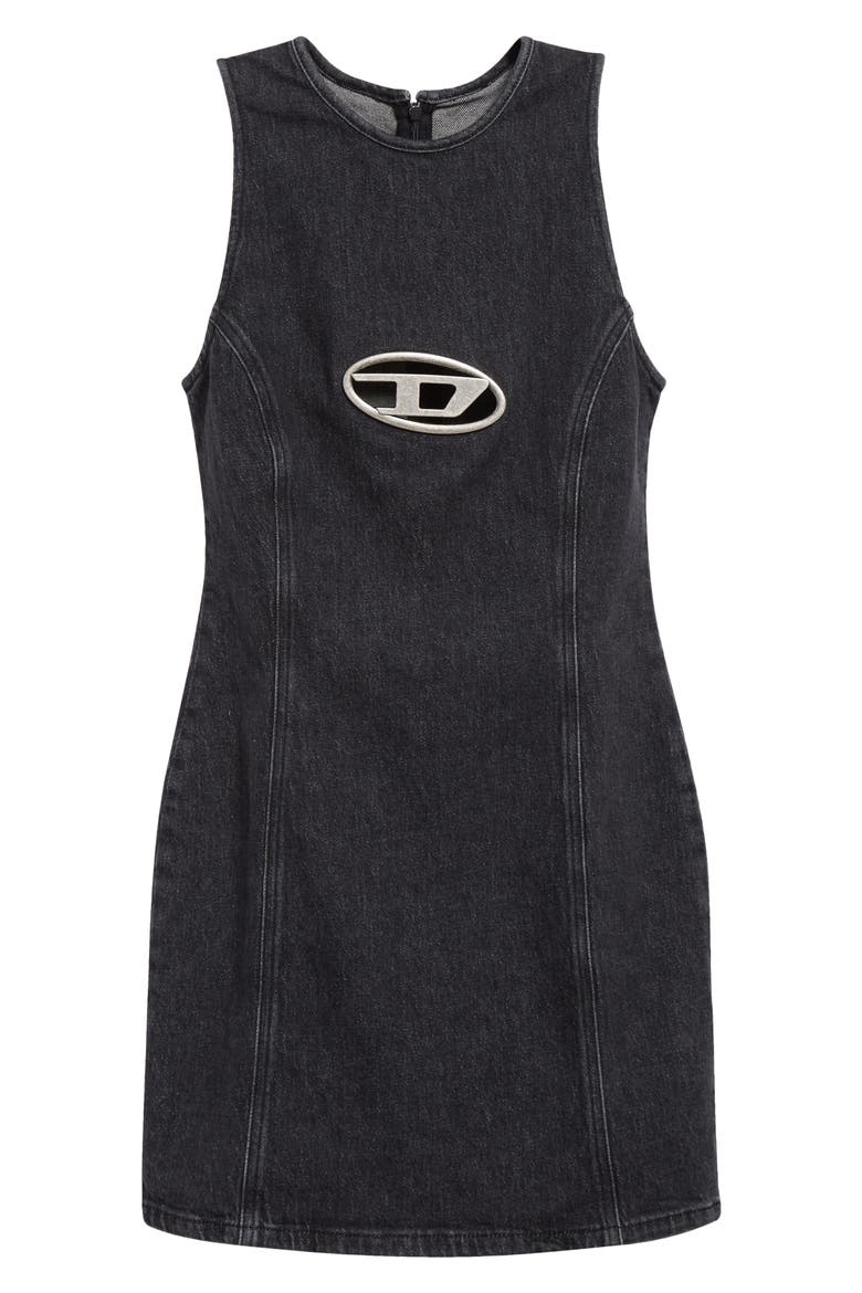 De-Ferriz Sleeveless Denim Dress, Alternate, color, BLACK/ DENIM