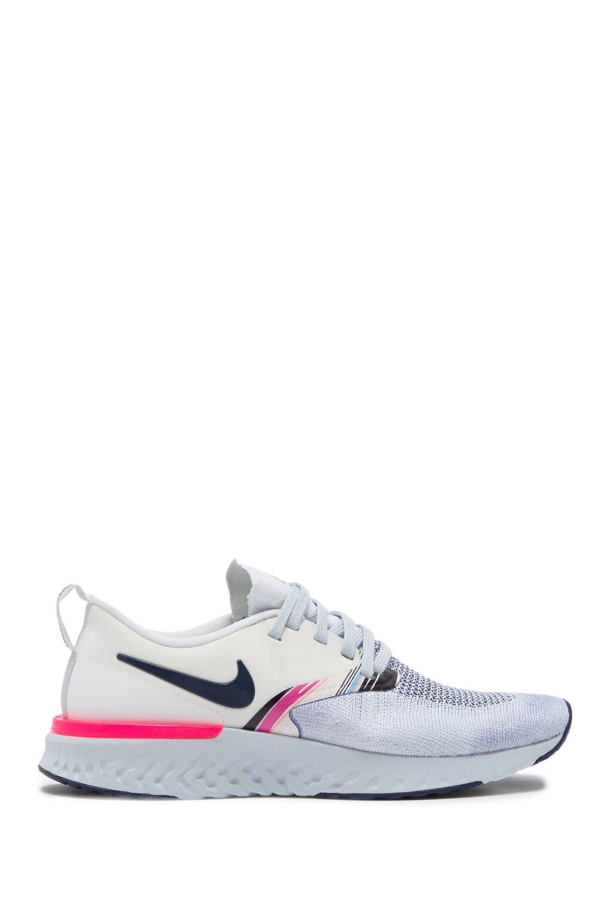 Odyssey React 2 Flyknit Running Shoe, Alternate, color, 146 WHITE/BLUE VOID-HYPER PINK