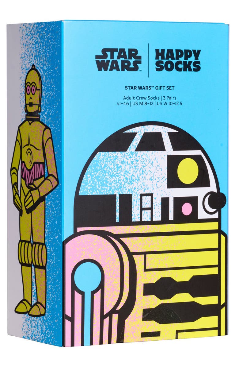 Happy Socks Assorted 3-Pack Star Wars Socks Gift Box, Alternate, color, Black