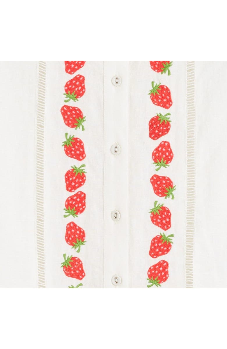 Chinti & Parker Linen-Blend Strawberry Shirt, Alternate, color, Cream