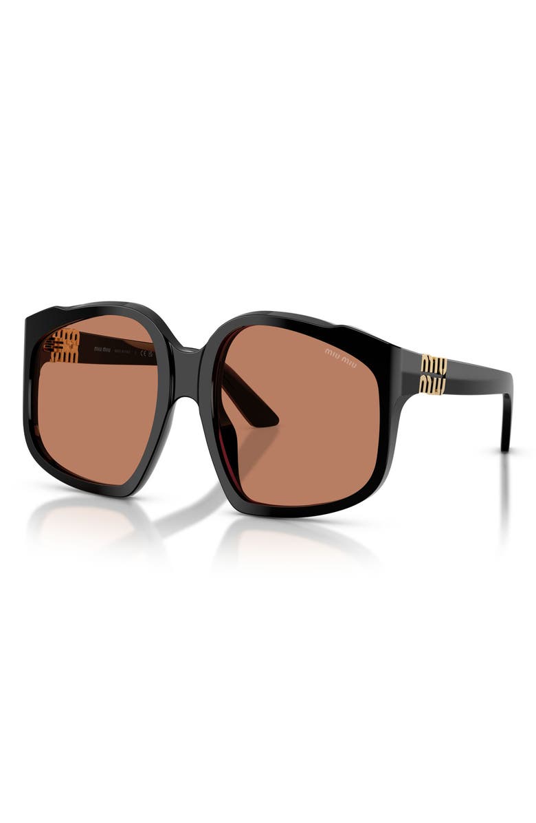 Miu Miu 59mm Polarized Irregular Sunglasses, Alternate, color, 