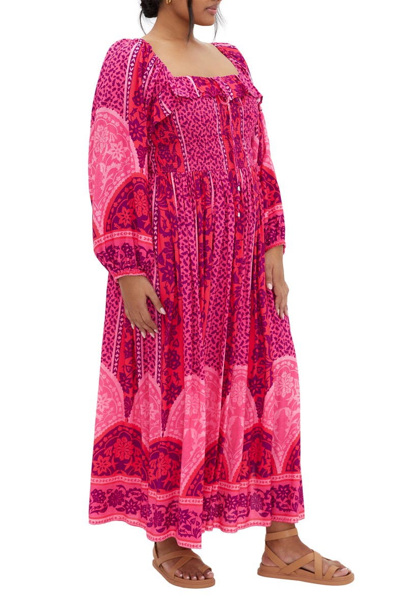Estelle Print Long Sleeve Maxi Dress, Alternate, color, FIELD OF DREAMS
