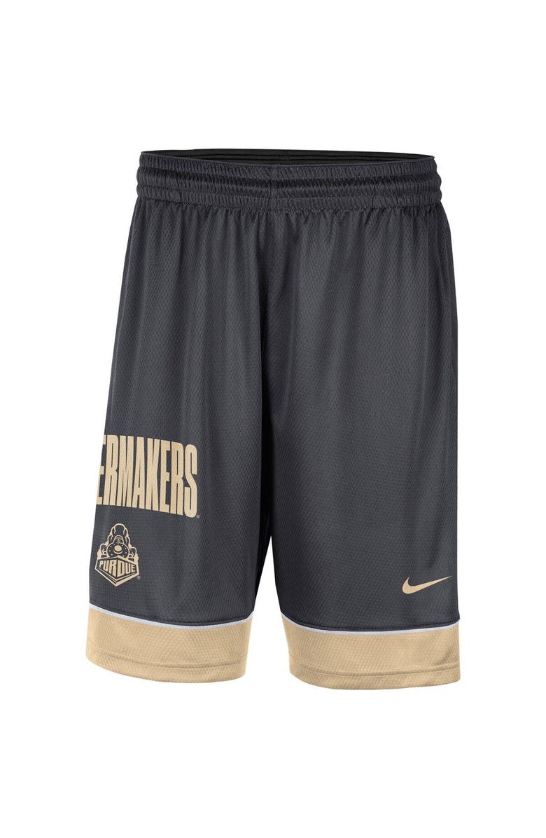 Nike Men's Nike Charcoal/Gold Purdue Boilermakers Fast Break Performance Shorts, Alternate, color, 