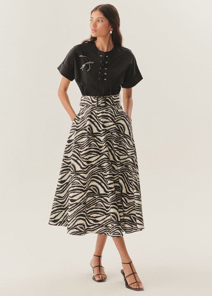 Brooke Zebra Print Midi Skirt - image 2