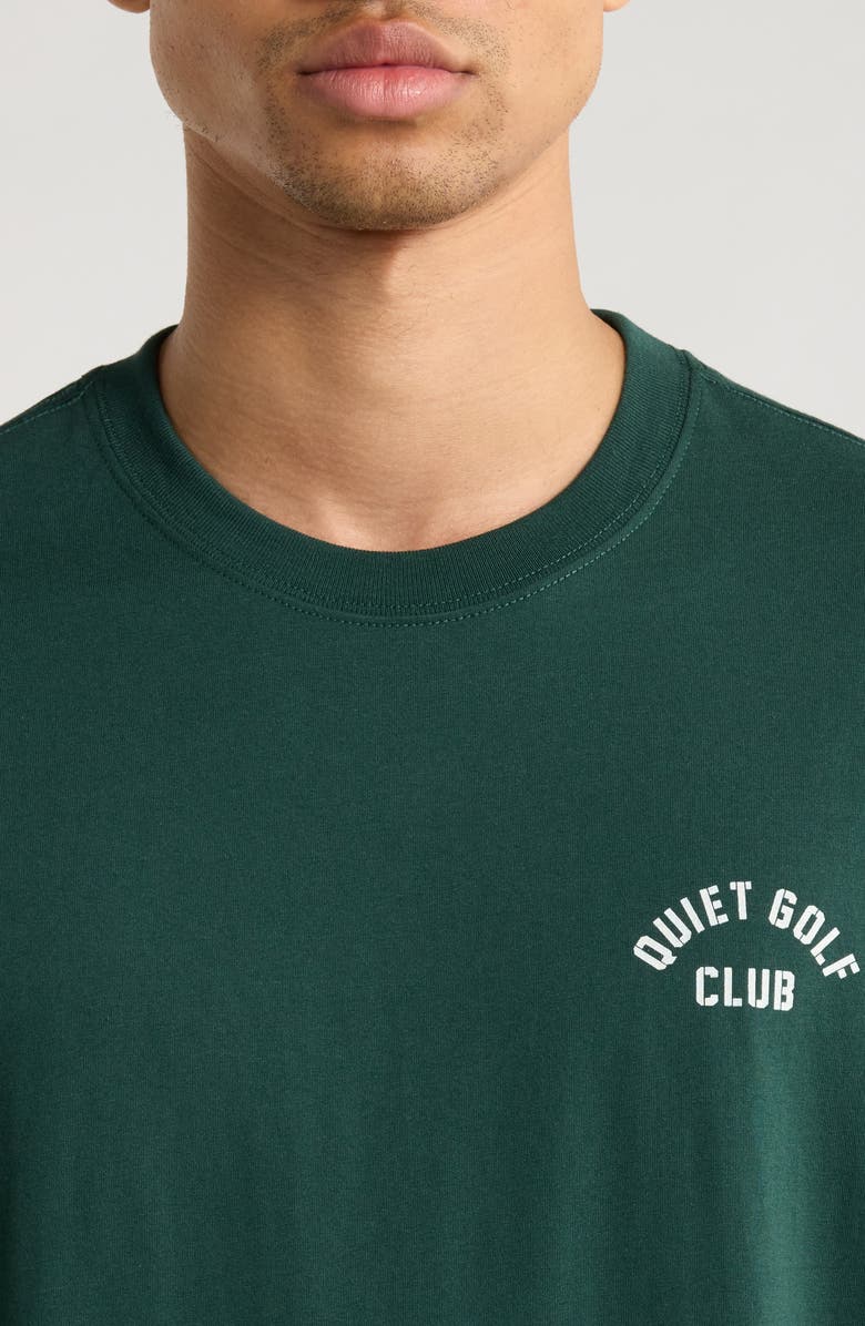 Quiet Golf Stencil Logo Cotton T-Shirt, Alternate, color, Forest