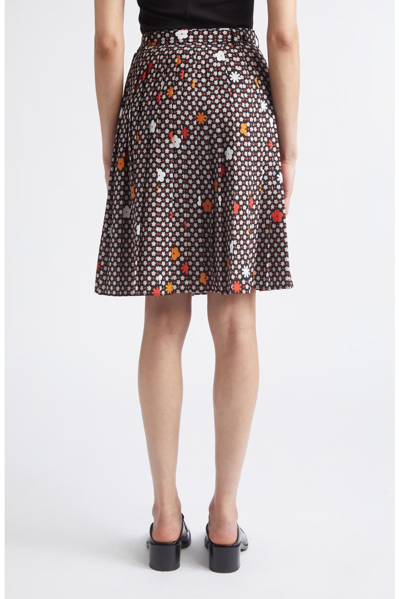 Print Belted Skirt, Alternate, color, BLACK/ RED