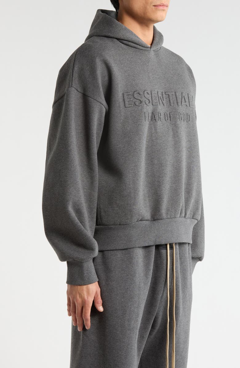 Fear of God Essentials Classic Cotton Blend Hoodie, Alternate, color, Charcoal Heather