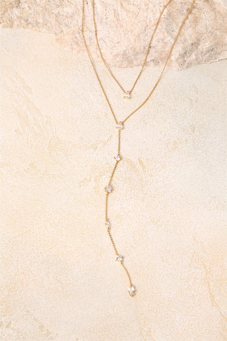 Layered Lariat Necklace, Alternate, color, Gold
