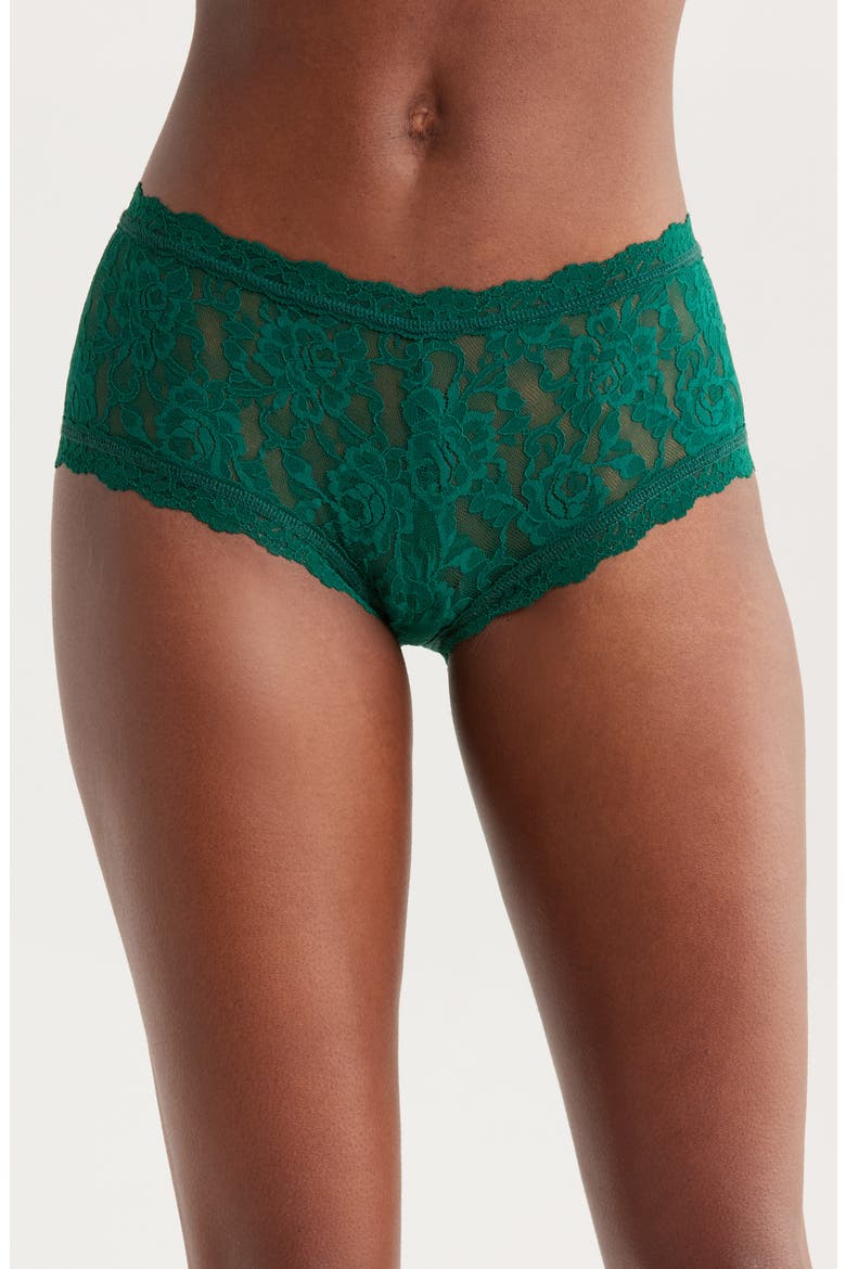 Signature Lace Boyshorts, Main, color, FOREST GREEN