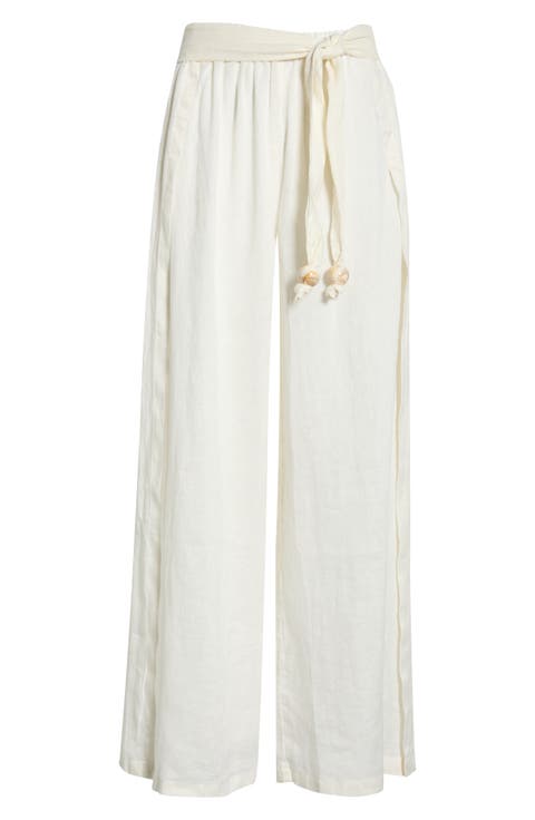Tie Side Linen Cover-Up Pants