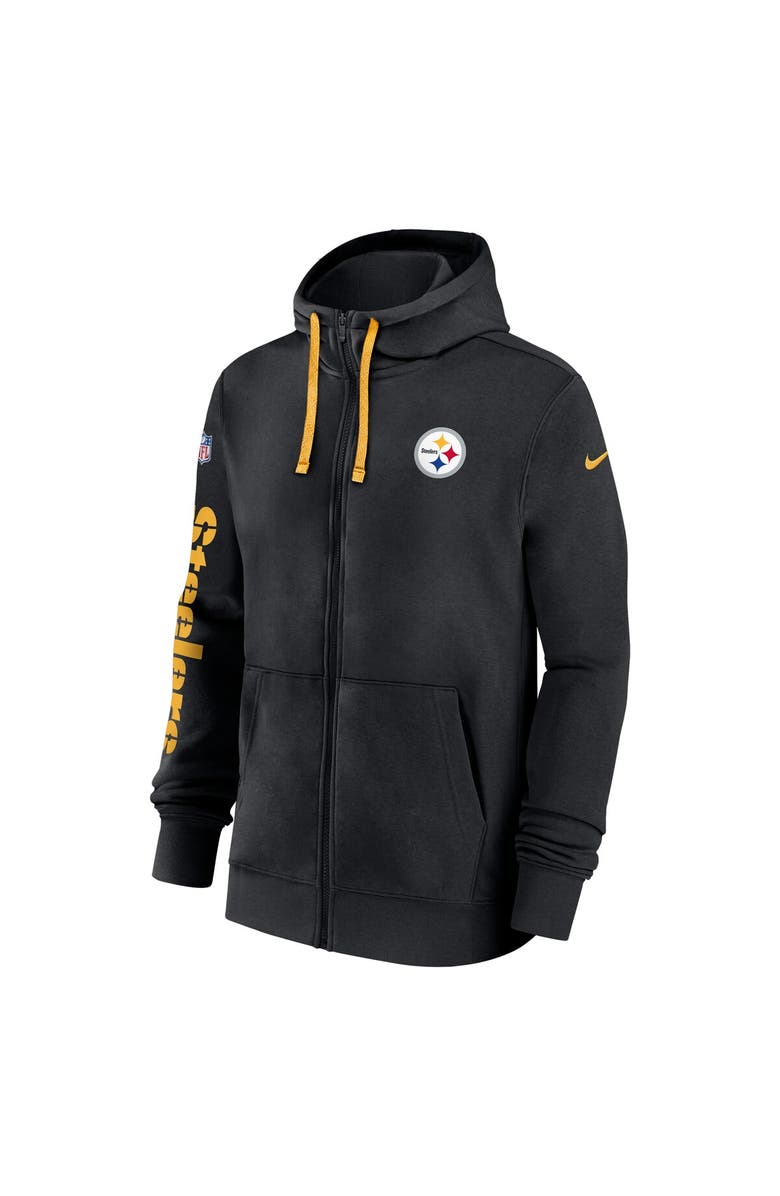 Nike Men's Nike Black Pittsburgh Steelers 2024 Sideline Club Full-Zip Hoodie, Alternate, color, 