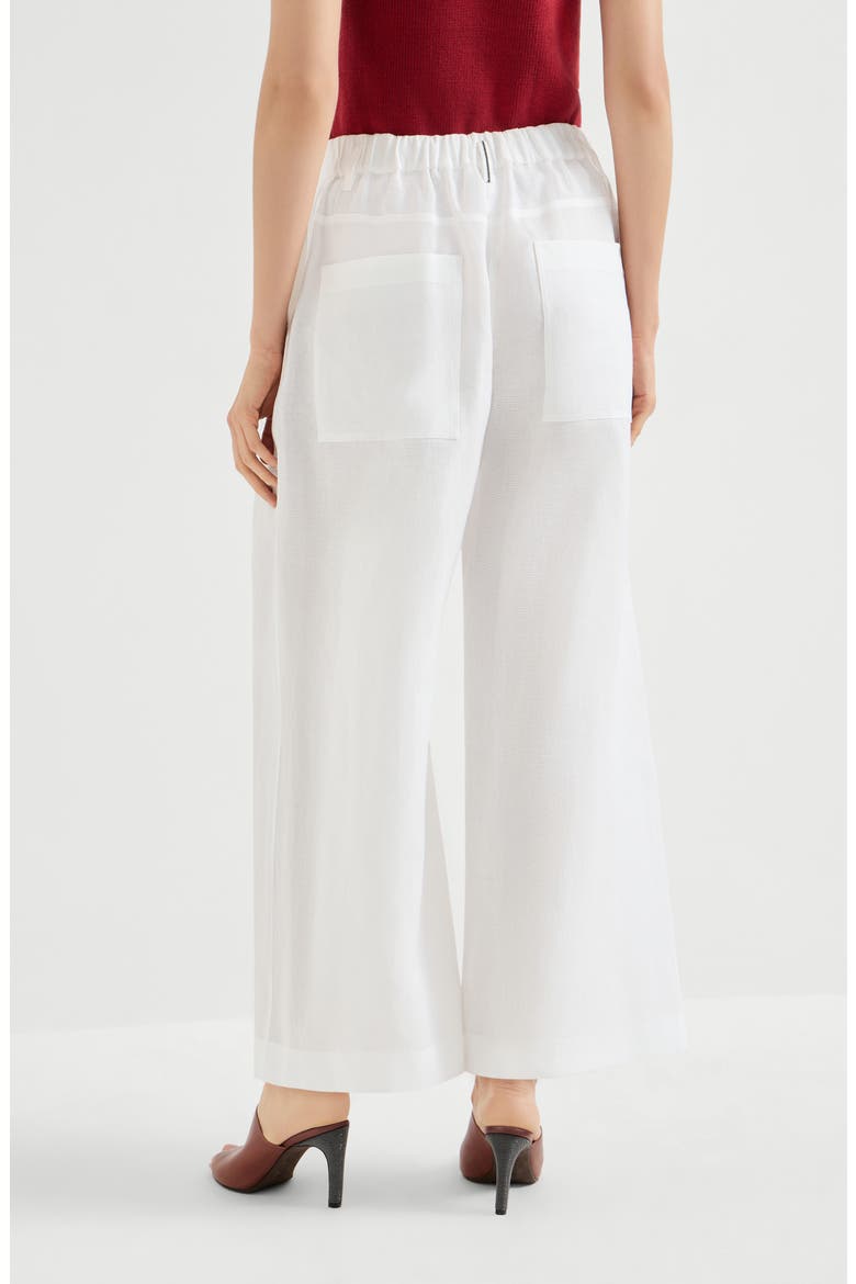 Pleated A-Line trousers, Alternate, color, White