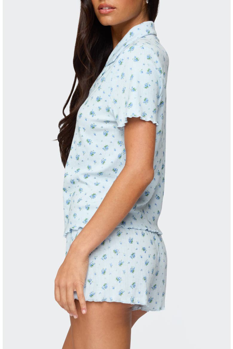 Camden Floral Pointelle Button-Up Shirt, Alternate, color, LIGHT-BLUE