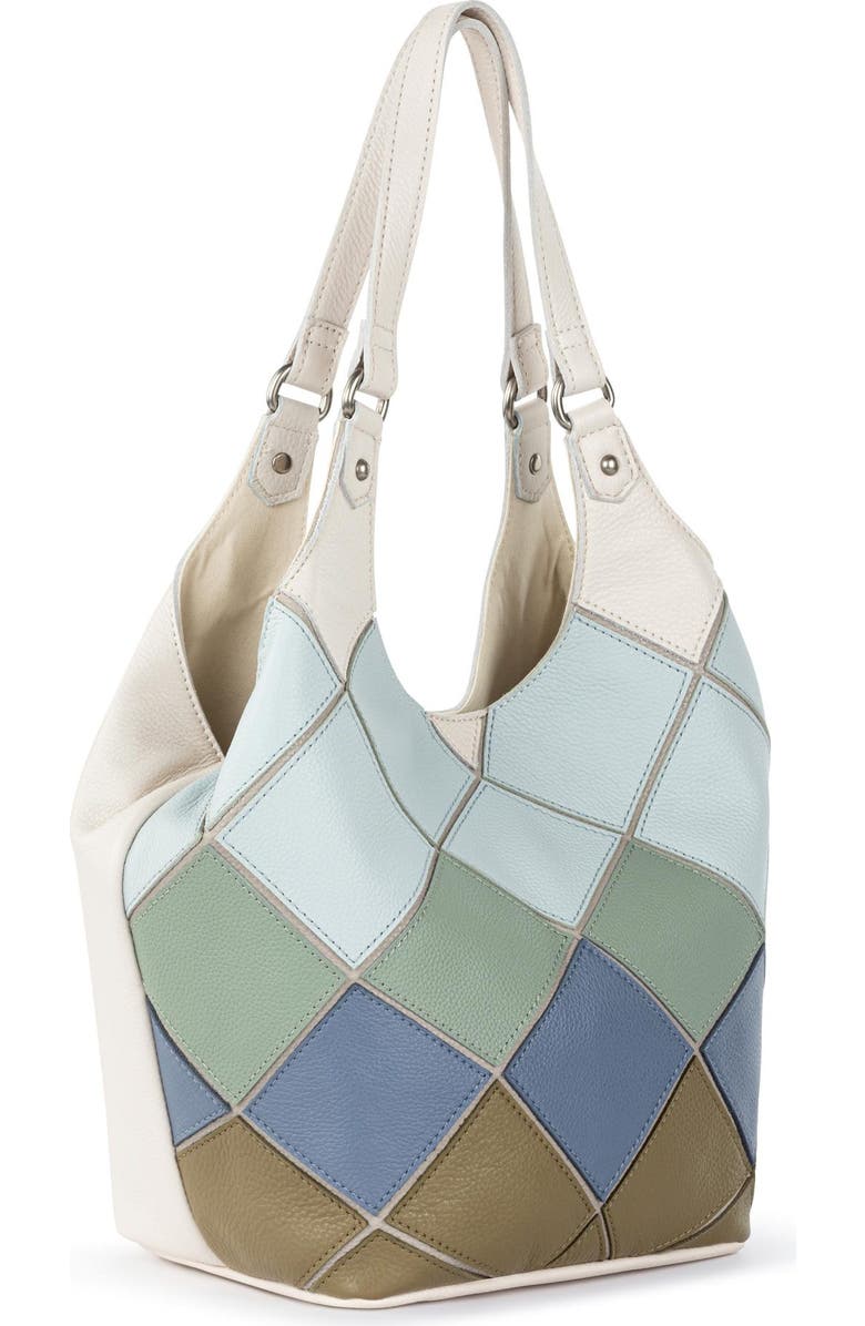 The Sak Roma Shopper Leather Tote Bag, Alternate, color, Loden Multi Patch