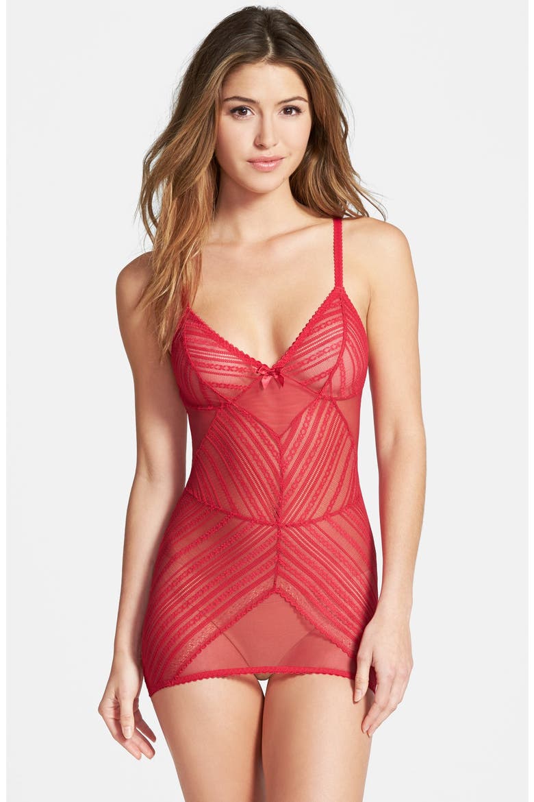 L'Agent by Agent Provocateur 'Esma' Lace Slip, Main, color, CLARET