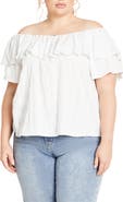 City Chic Christy Off the Shoulder Ruffle Top