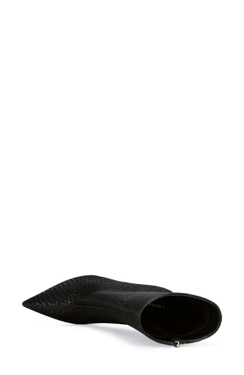 Azalea Wang Glacielle Croc Embossed Heelless Bootie In Black