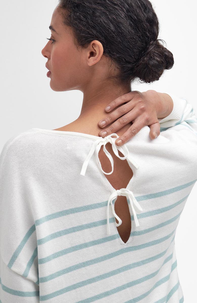 Barbour Kayleigh Stripe Tie Back Sweater, Alternate, color, Cloud/Blue Haze