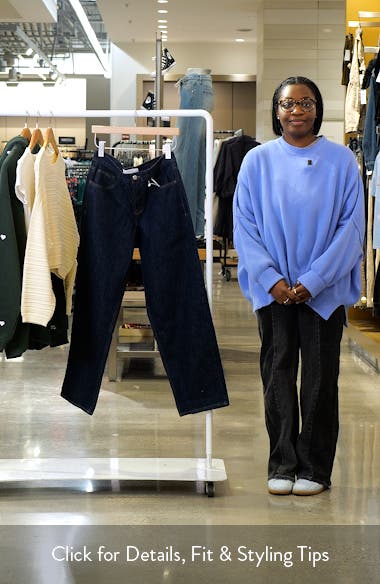 Topshop Cinch Back Low Rise Relaxed Straight Leg Jeans