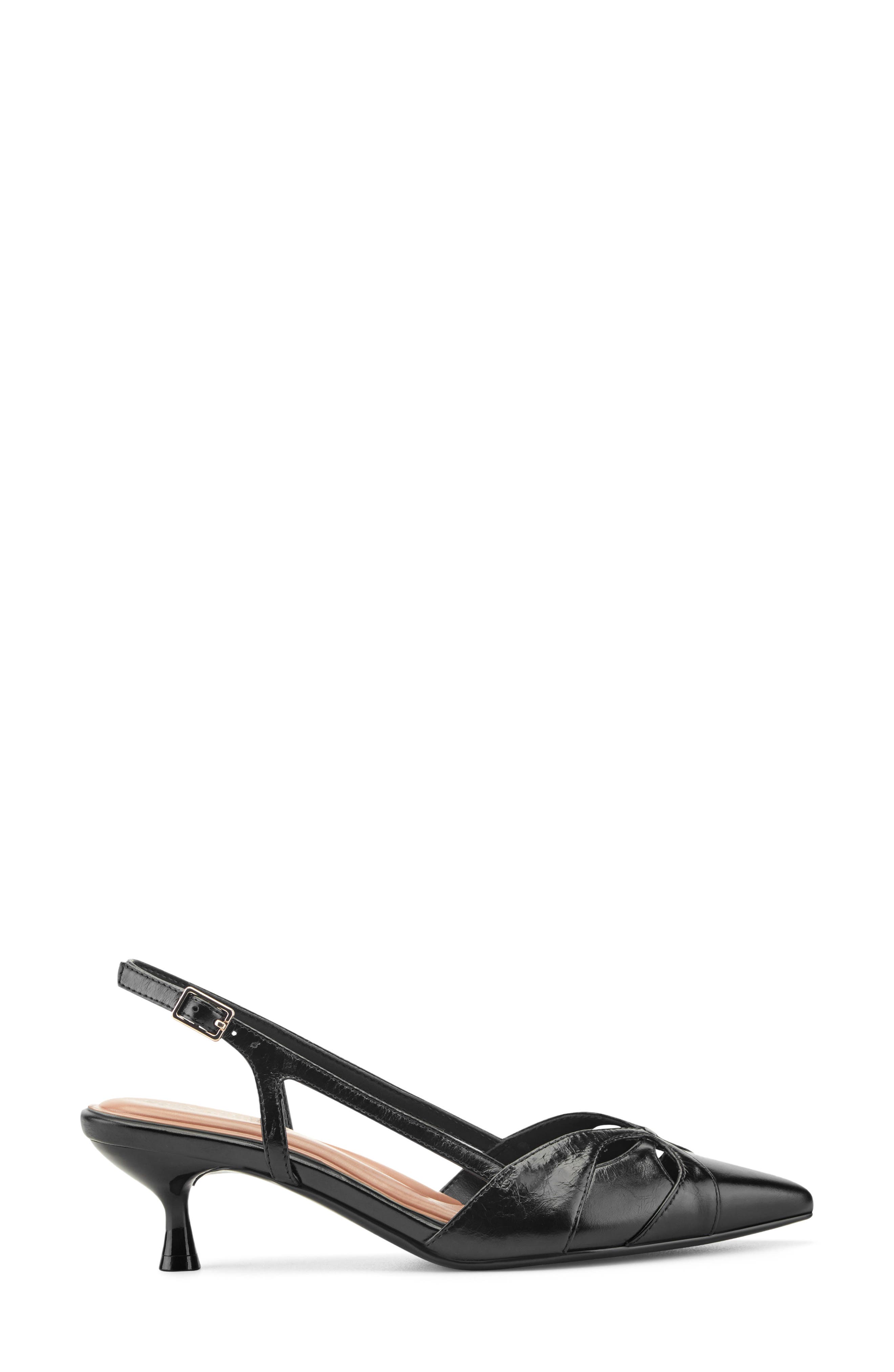 Kaisley Pointed Toe Slingback Pump, Alternate, color, BLACK