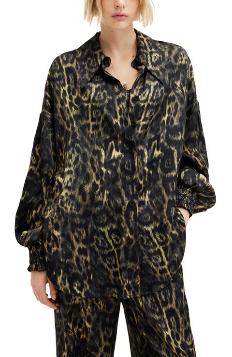 Charli Relaxed Fit Satin Button-Up Shirt