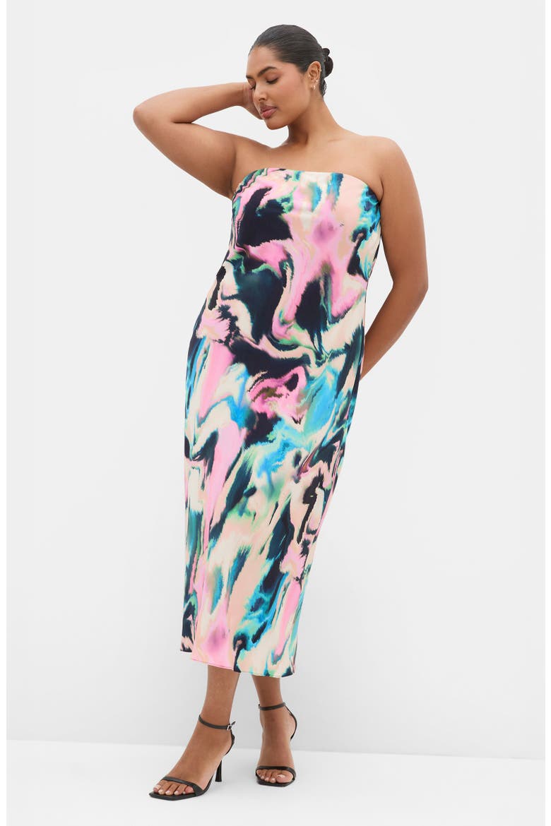 Strapless Maxi Dress, Alternate, color, RIPPLED