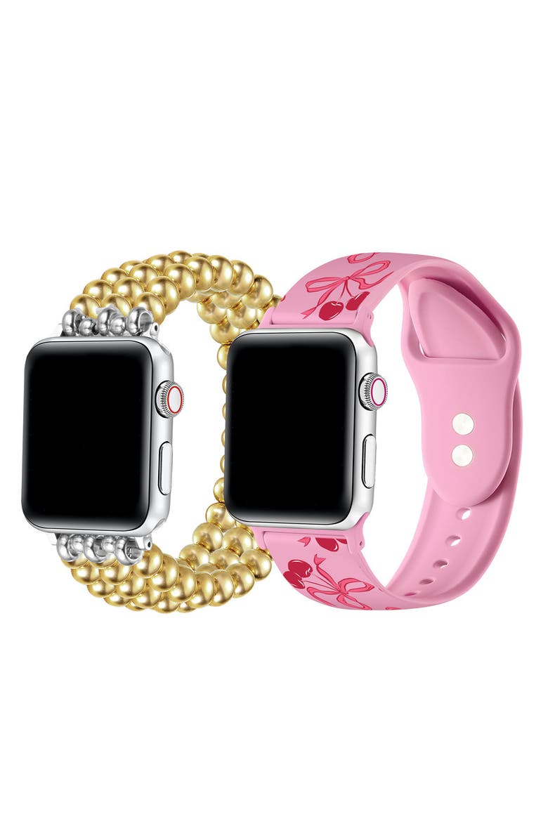Posh Tech Nova and Cherry Silicone Bands For Apple Watch and Smartwatch, Main, color, Multicolor