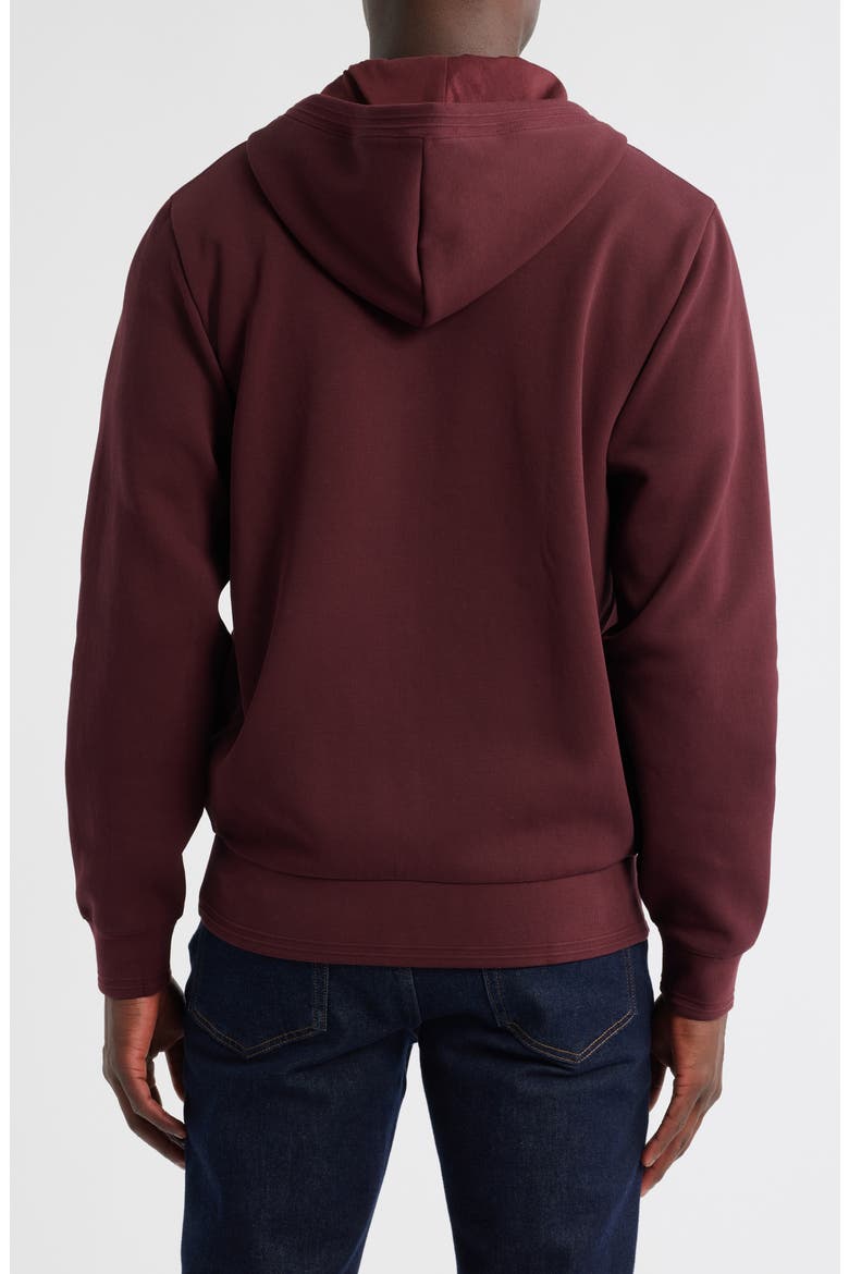 Croc Logo Patch Double Face Zip Hoodie, Alternate, color, ESPRESSO