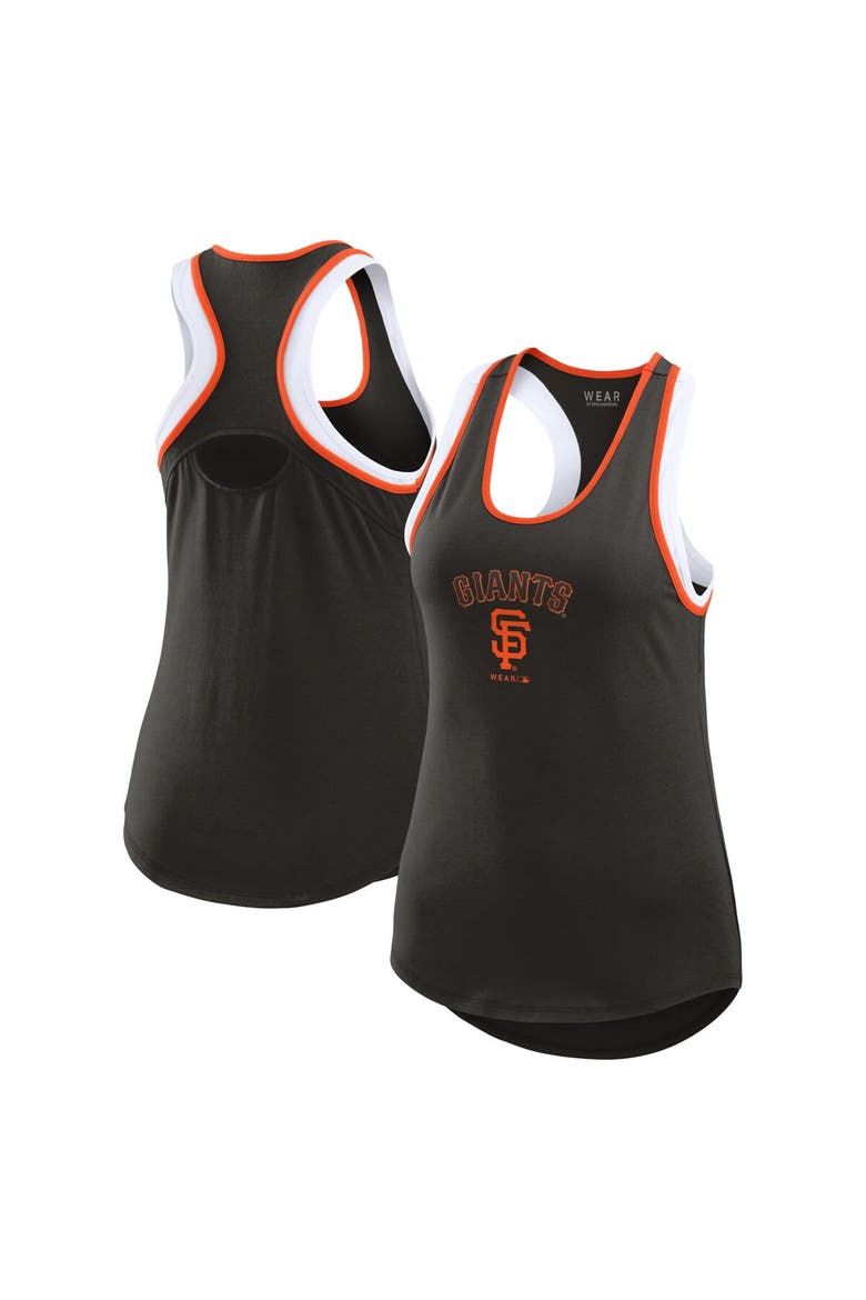 Women's WEAR by Erin Andrews Black San Francisco Giants Colorblock Racerback Tank Top, Main, color, Black