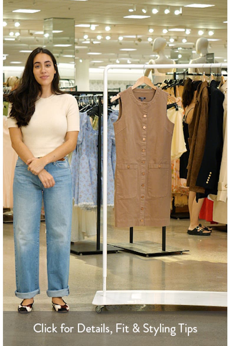 Sleeveless Patch Pocket Cotton Blend Dress video