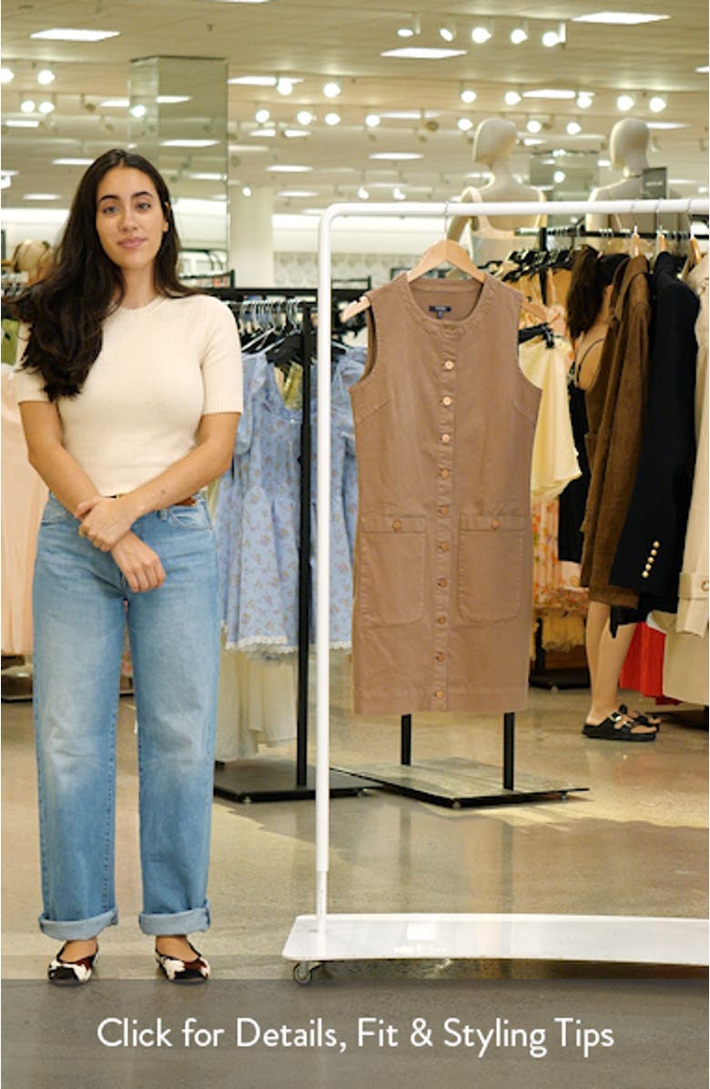 Sleeveless Patch Pocket Cotton Blend Dress, sales video thumbnail