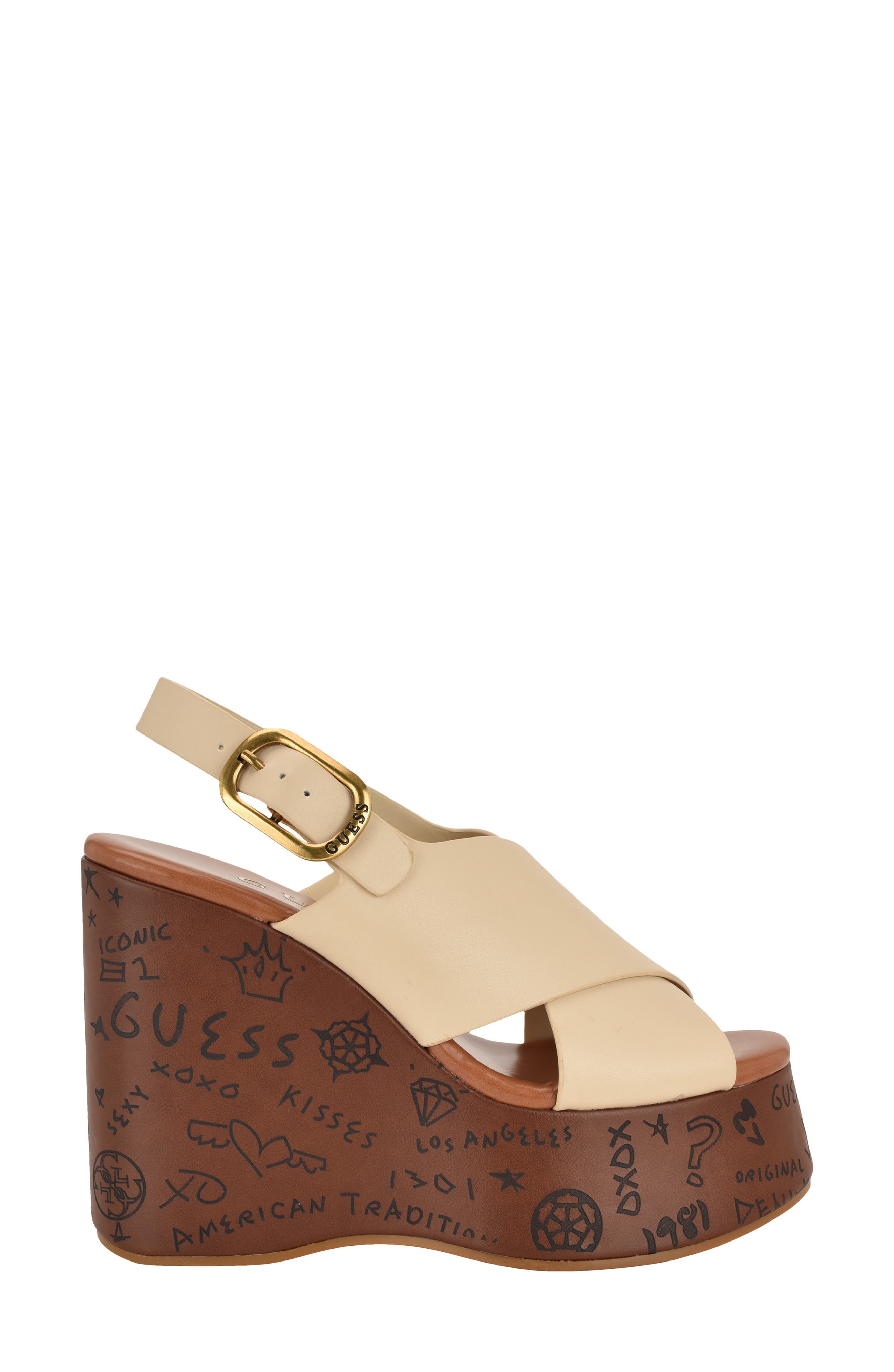 Yarisel Platform Wedge Sandal, Alternate, color, IVORY