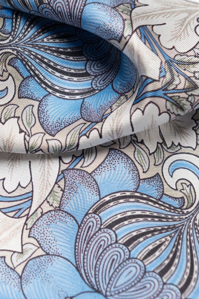 Londra - Silk Pocket Square for Men, Alternate, color, Blue and Tan
