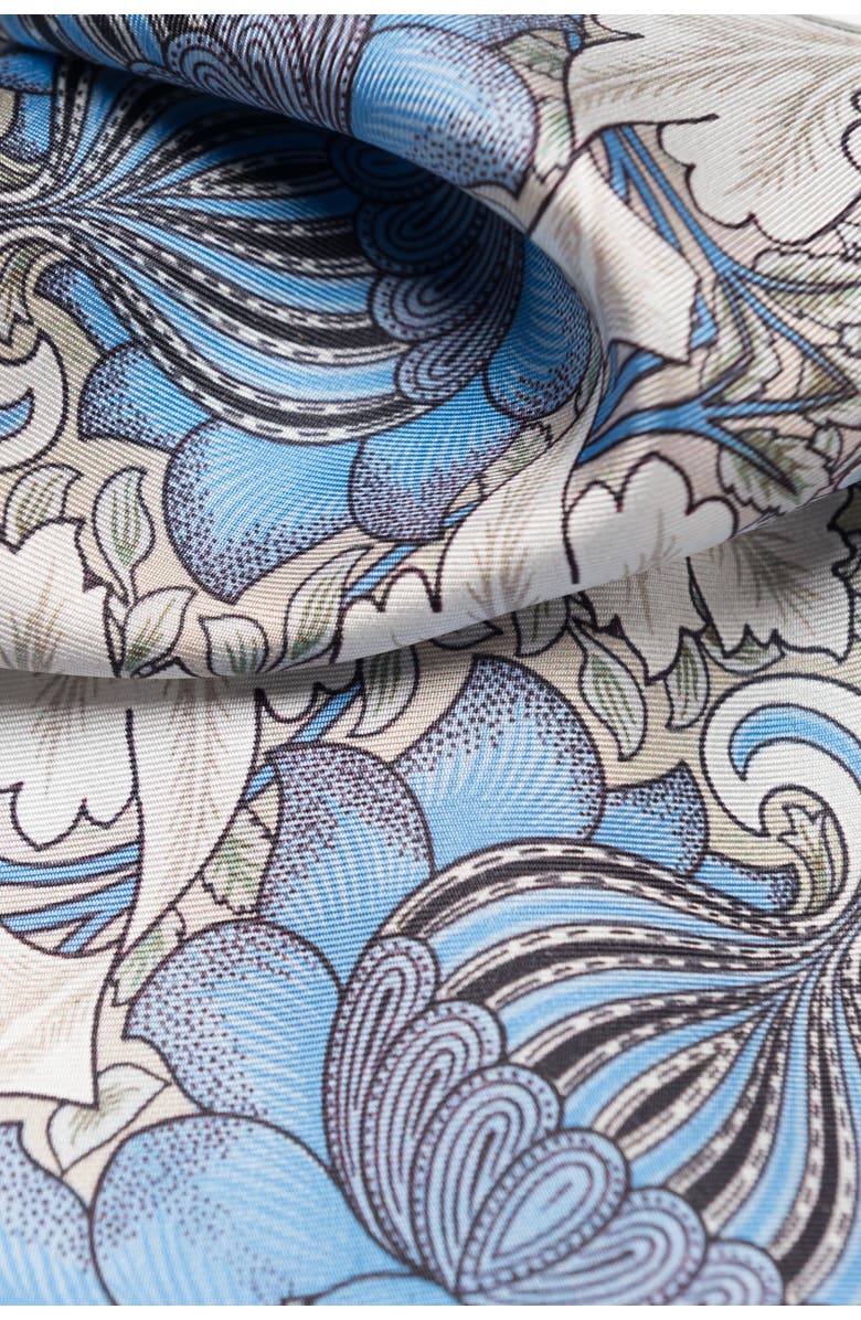 Elizabetta Londra - Silk Pocket Square for Men, Alternate, color, Blue And Tan