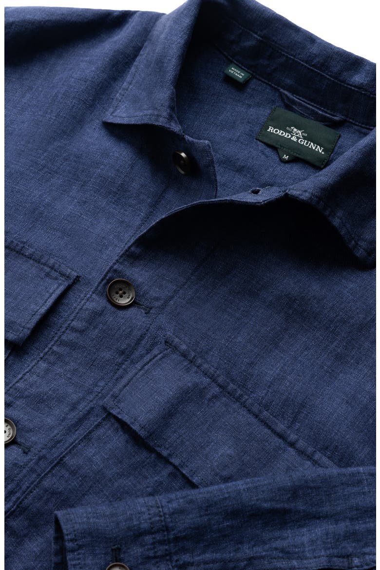 Resort Linen Overshirt, Alternate, color, MARINE