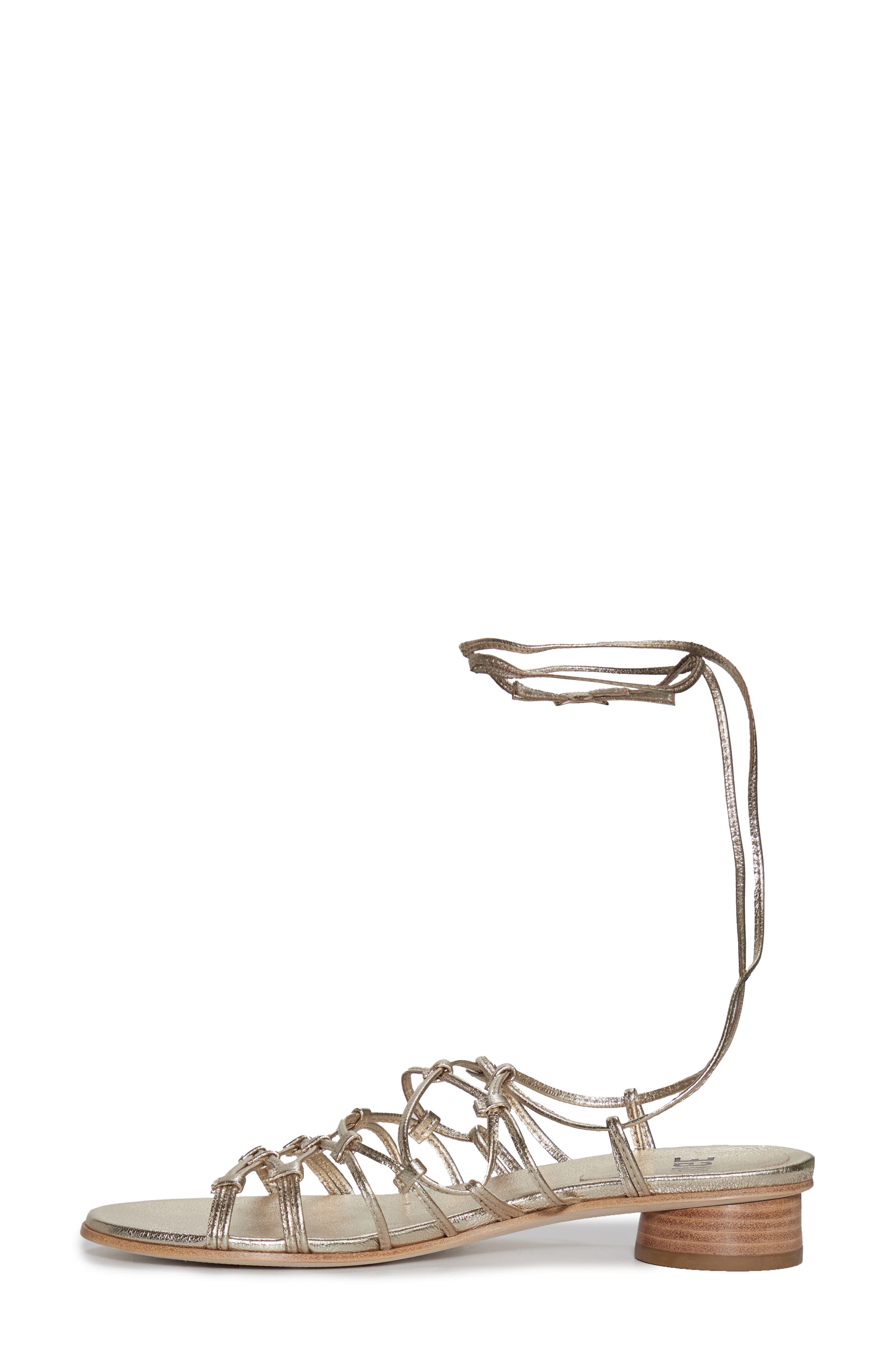 PAIGE Evan Ankle Tie Sandal, Alternate, color, Light Gold